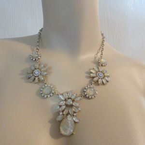 Pretty Daisy CZ Drop Chain Necklace